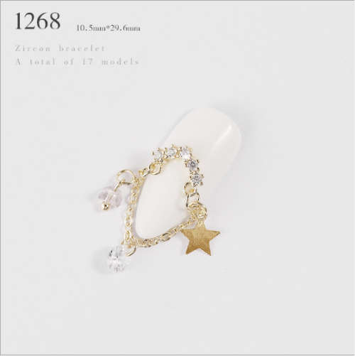 Luxury Gold Nail Jewelry message number