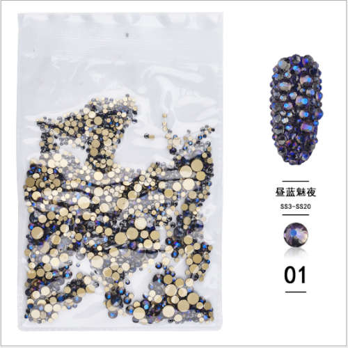 1440pcs Mix Size AB Diamonds Flat Bottom