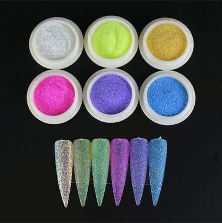 6pcs Perspective Glitter