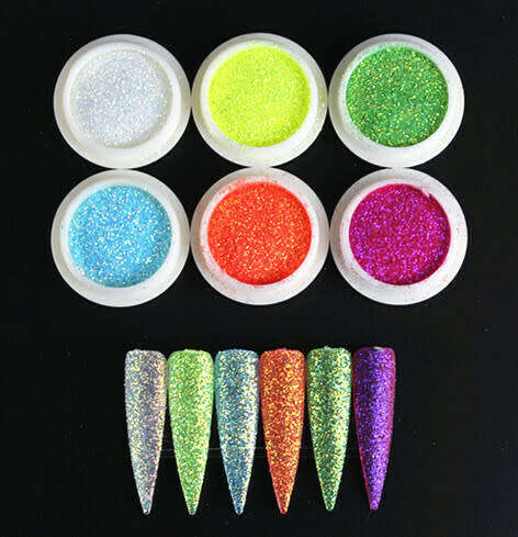 6pcs Perspective Glitter