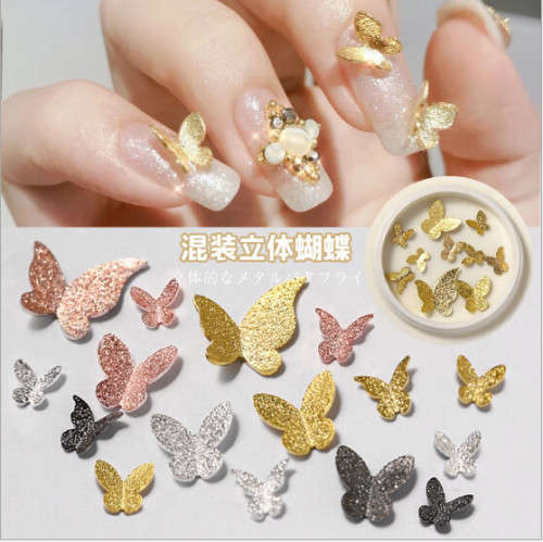 3D Rasin Matt Metal Butterfly 10pcs Mix Size- MESSAGE NUMBER