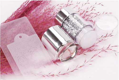 Silicone Diamond Handle Double Heads Stamper 8.5cm silver and rose gold message me the color