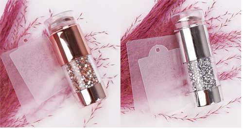 Silicone Diamond Handle Double Heads Stamper 8.5cm MESSAGE COLOR - ROSE GOLD OR SILVER