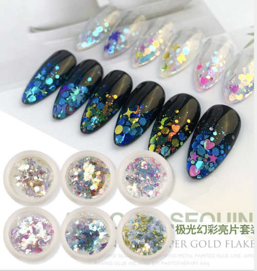 6pcs Flake Nail Art Decoration