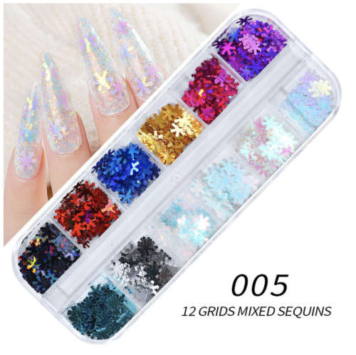 12 Grids SnowFlake Nail decoration
