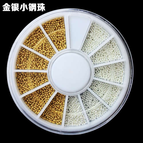 Silver and Gold Mix Beads Wheel Art