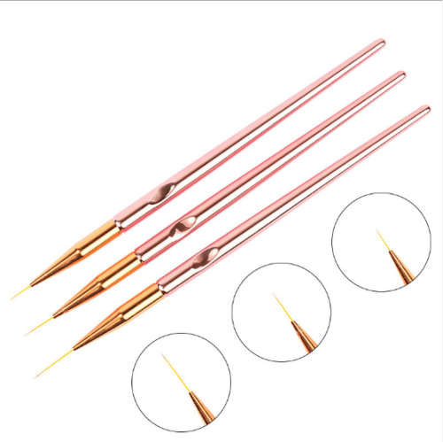 3pcs Rose Gold Striping Brush3pcs gradual color Striping Brush