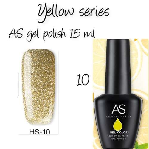 AS uv/led gel nail polish 15ml - Yellow series - no 10
