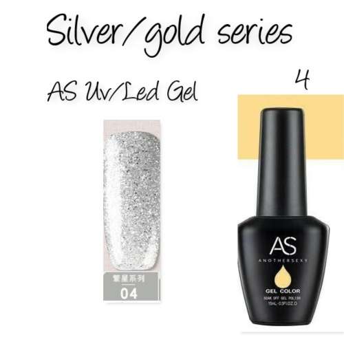 AS uv/led gel nail polish 15ml - SILVER/GOLD series - no 4