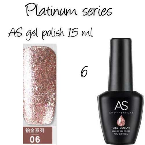 AS uv/led gel nail polish 15ml -  Platinum  series - no 6