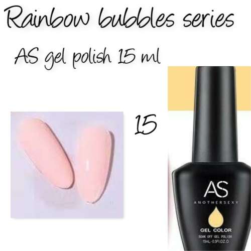 AS uv/led gel nail polish 15ml - Rainbow bubbles  series - no 15