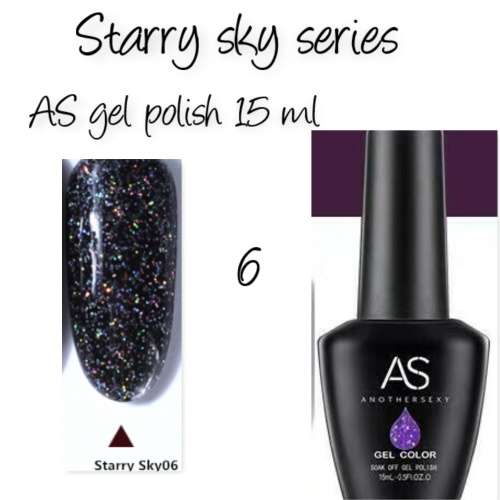 AS uv/led gel nail polish 15ml -  Starry sky   series - no 6