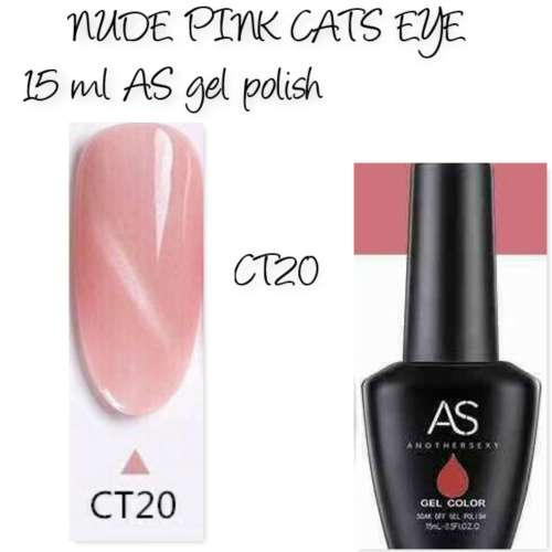 AS uv/led gel nail polish 15ml -  Nude pink cats eye series - no 20
