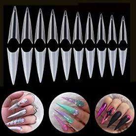 120 PCS FULL COVER STILETTO TIPS - NATURAL