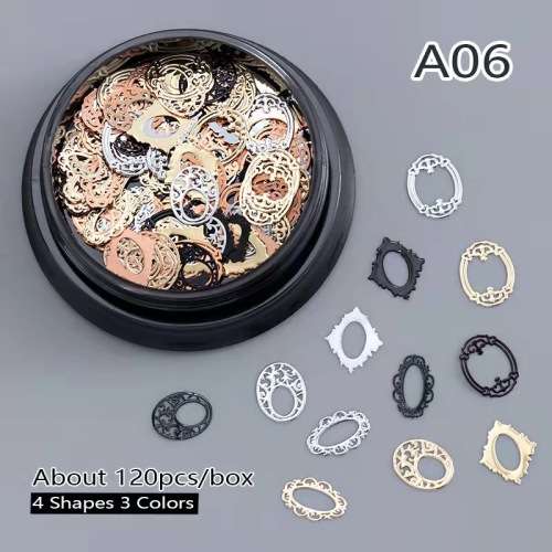 Black Pot 4 shapes Nail Art 120pcs MESSAGE NUMBER