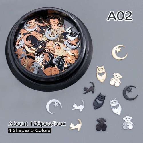 Black Pot 4 shapes Nail Art 120pcs MESSAGE NUMBER