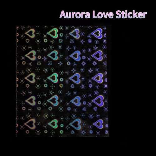Aurora laser Nail Stickers HEART