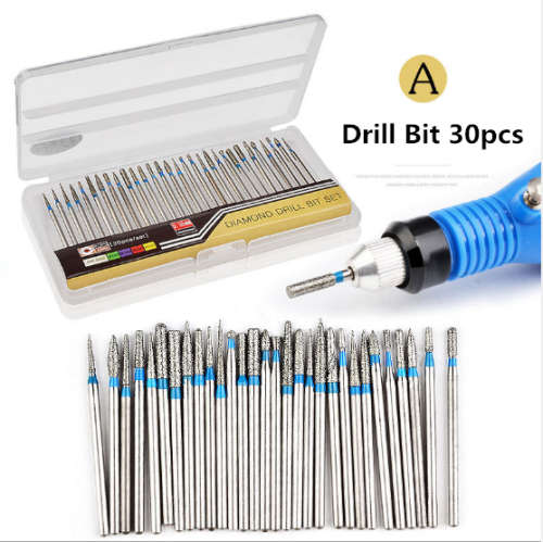 Electric Diamond Drill Bit Set 30pcs -A ( Blue )