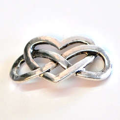 ANTIQUE-SILVER-INFINITY HEART-CONNECTOR-32X11MM
