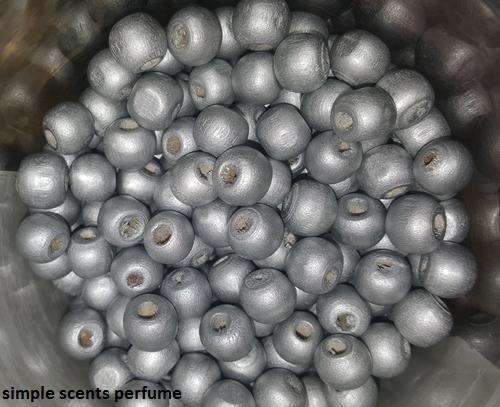 WOODEN BEADS 10MM - 20PC -PER PACKET-SILVER