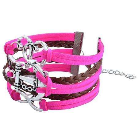 INFINITY BRACELET- BROWN/PINK