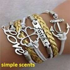 INFINITY BRACELET -WHITE/GOLD-6 PC