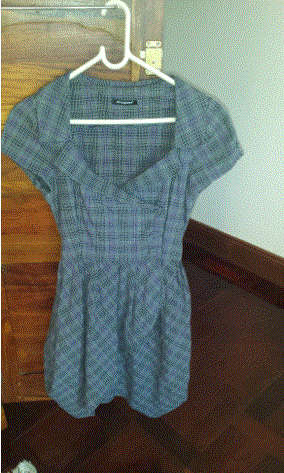 Light mauve grey colour tartan dress