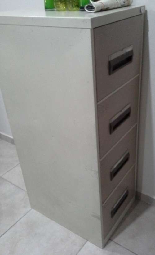 Steel Office Filing Cabinet - 4 Drawer File Ivory Karoo