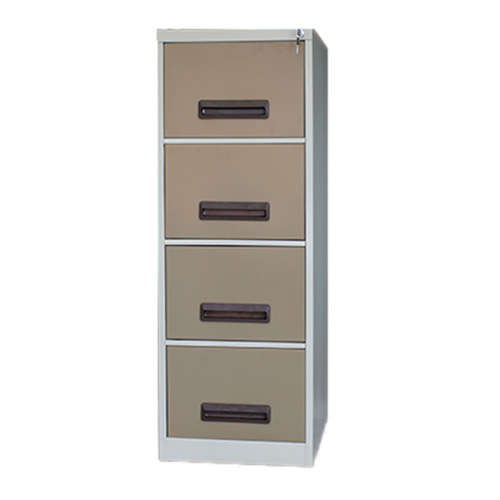 Steel Office Filing Cabinet - 4 Drawer File Ivory Karoo