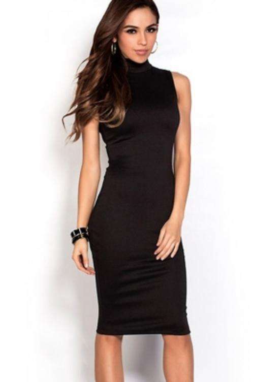Latest Elegant Bodycon Dress - Black