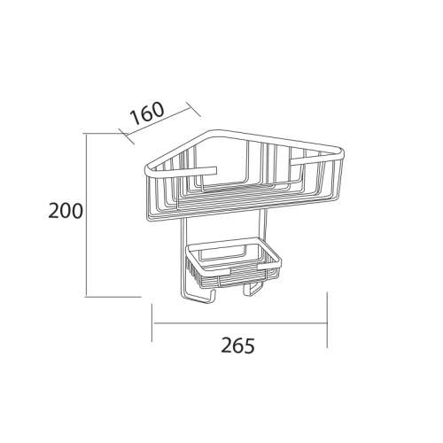 Corner Shelf 2 Tier Stainless Steel