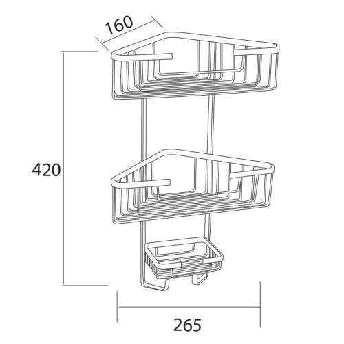 Corner Shelf 3 Tier Stainless Steel