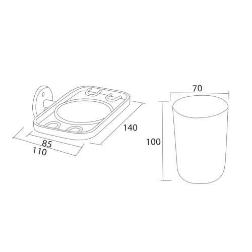 Toothbrush Holder Stainless Steel With Tumbler