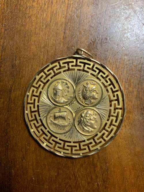 Greek 14k gold pendant