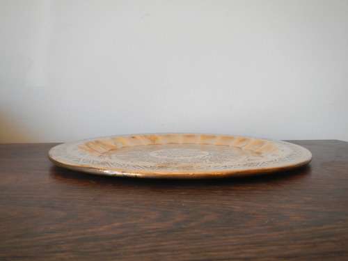 STUNNING ! Great Vintage Copper Tray with Great Etched & Hammered Design