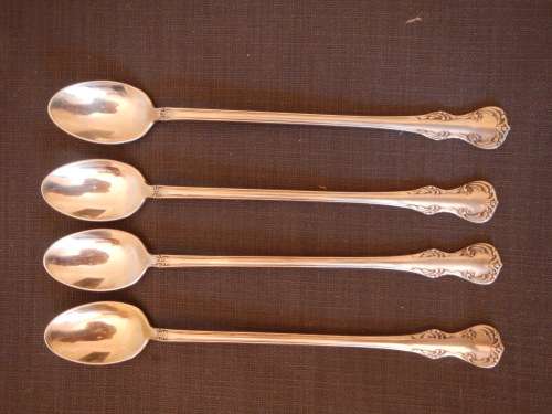 4x Vintage Gero made Zilmeta marked Soda Spoons with great design.