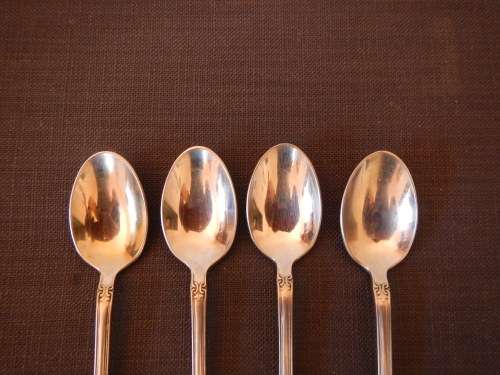 4x Vintage Gero made Zilmeta marked Soda Spoons with great design.