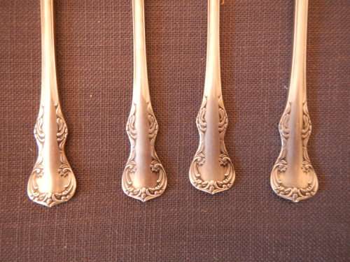 4x Vintage Gero made Zilmeta marked Soda Spoons with great design.