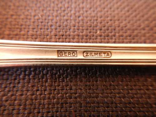 4x Vintage Gero made Zilmeta marked Soda Spoons with great design.