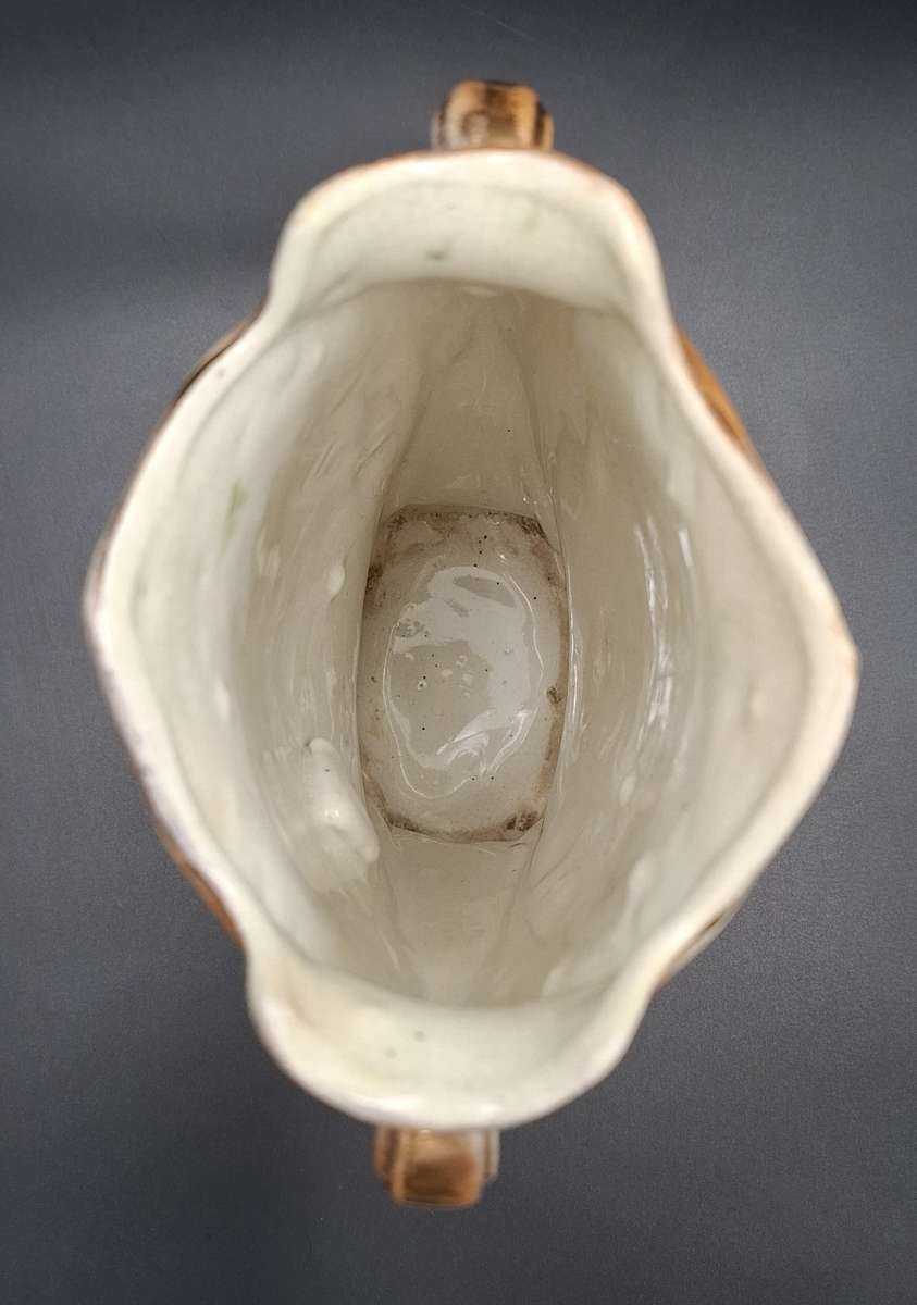 Ornate Victorian Period Vase with Dogs painted on one side Flowers on other