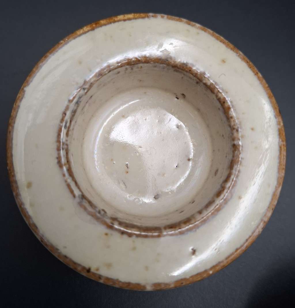 4x Cream Glazed Heavy Pottery Tealight Holders 7cm diameter each