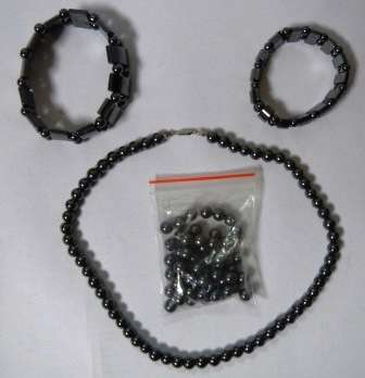 Polished Hematite Semi Precious Stone Bracelets and Necklaces