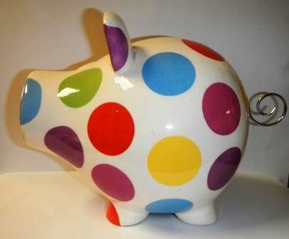 Funky Porcelain Polka Dotted Piggy Bank from Salt & Pepper