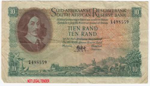 SOUTH AFRICA   MH de Kock   R10   NOTE