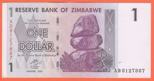 ZIMBABWE -  UNCIRCULATED ONE DOLLAR NOTES