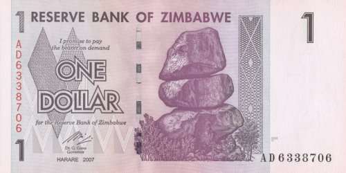 ZIMBABWE -  ONE DOLLAR NOTE