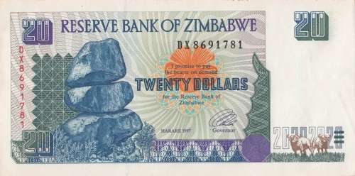 ZIMBABWE -  TWENTY  DOLLARS  NOTE