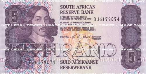 CL STALS   R5   NOTE  SOUTH AFRICA