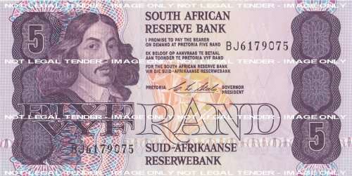 CL STALS   R5   NOTE  SOUTH AFRICA