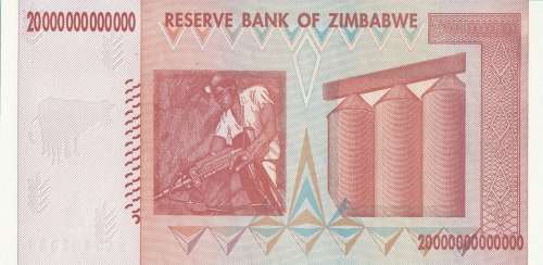 ZIMBABWE -  UNCIRCULATED TWENTY TRILLION DOLLARS NOTE